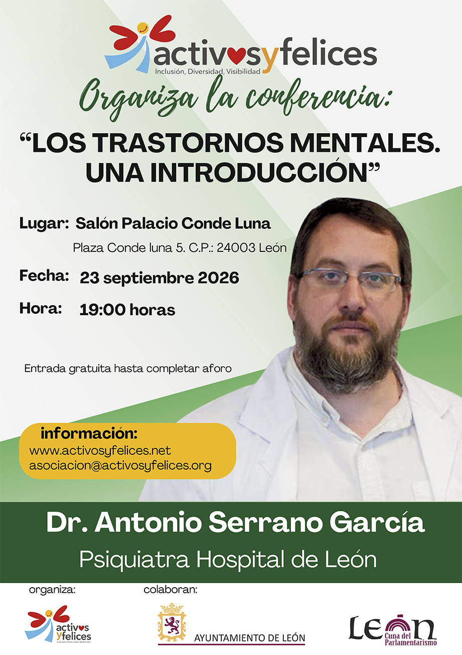 ¿Cómo romper estigmas sobre la salud mental? El Dr. Antonio Serrano ofrece una conferencia gratuita este miércoles en León.