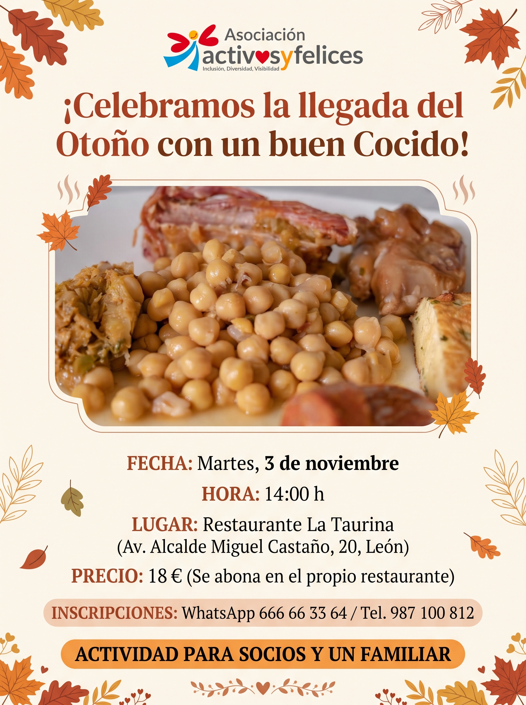 ¡Celebramos la llegada del Otoño con un buen Cocido!